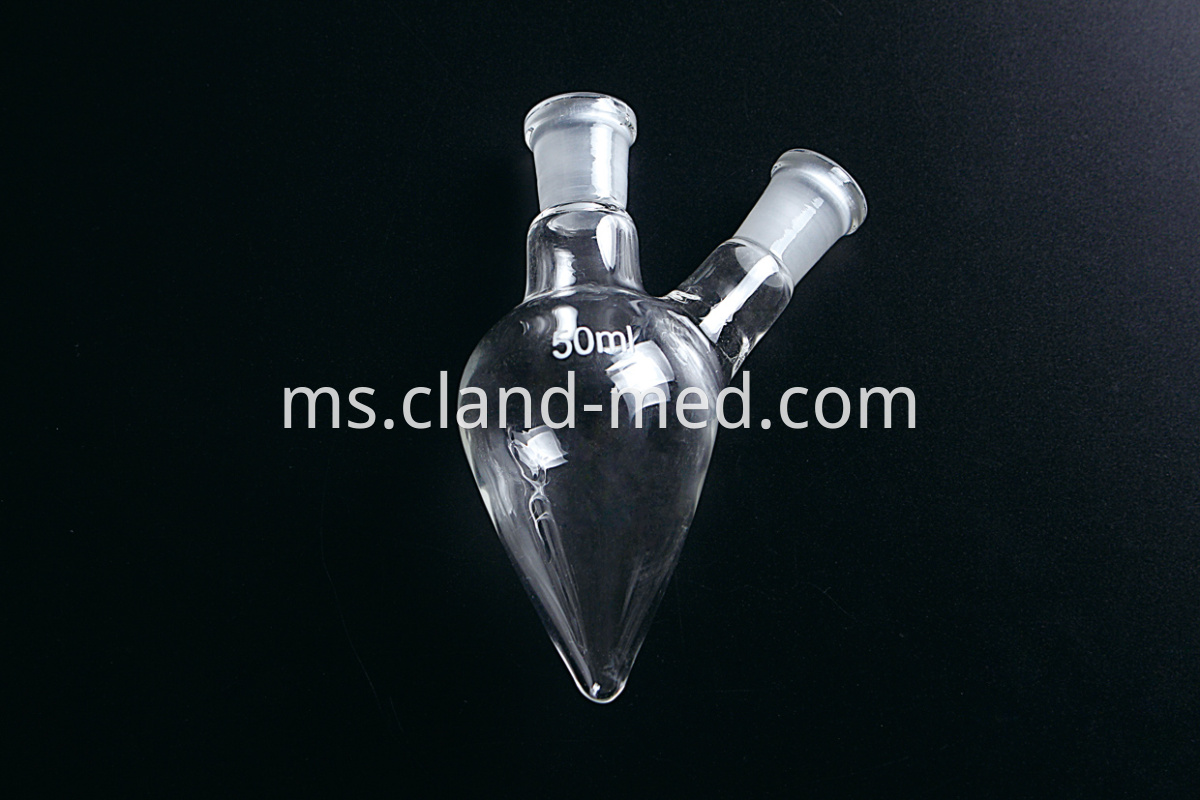 5014 Flask pear shape ,with two necks standard ground mouth